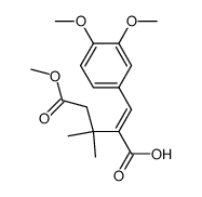 2-[1-(3,4-Dimethoxy-phenyl)-meth-(E)-ylidene]-3,3-dimethyl-pentanedioic acid 5-methyl ester Structure