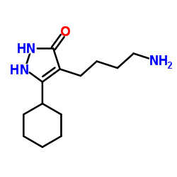 4-(4-AMINO-BUTYL)-5-CYCLOHEXYL-1,2-DIHYDRO-PYRAZOL-3-ONE结构式