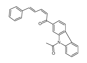 1-(9-acetylcarbazol-2-yl)-5-phenylpenta-2,4-dien-1-one Structure