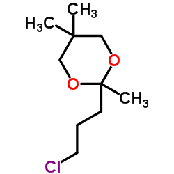 2-(3-氯丙基)-2,5,5-三甲基-1,3-二氧杂环己烷结构式