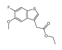 ethyl 5-methoxy-6-fluoro-3-benzo(b)thienylacetate结构式