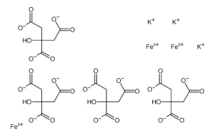 iron(3+) potassium 2-hydroxypropane-1,2,3-tricarboxylate(3:3:4) Structure