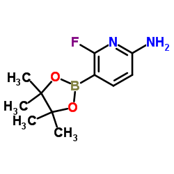 2-Amino-6-fluoro pyridine-5-boronic acid pinacol ester Structure