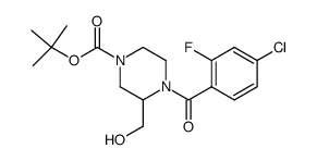 tert-butyl 4-(4-chloro-2-fluorobenzoyl)-3-(hydroxymethyl)piperazine-1-carboxylate结构式