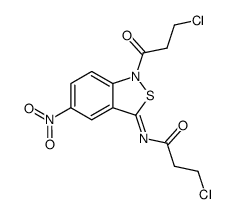 3-Chloro-N-[1-(3-chloro-propionyl)-5-nitro-1H-benzo[c]isothiazol-(3Z)-ylidene]-propionamide Structure