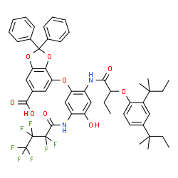 4-[2-[2-(2,4-Di-tert-pentylphenoxy)butyrylamino]-5-[(heptafluorobutyryl)amino]-4-hydroxyphenoxy]-2,2-diphenyl-1,3-benzodioxole-6-carboxylic acid picture