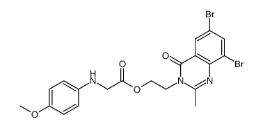 beta-(6,8-Dibromo-2-methyl-3,4-dihydro-4-oxoquinazolin-3-yl)ethyl p-an isidinoacetate结构式