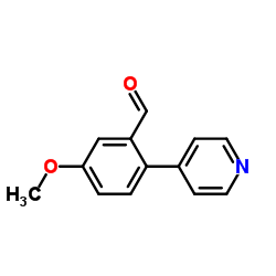 5-Methoxy-2-(pyridin-4-yl)benzaldehyde结构式