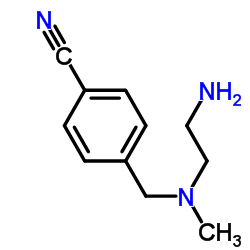 4-{[(2-Aminoethyl)(methyl)amino]methyl}benzonitrile结构式