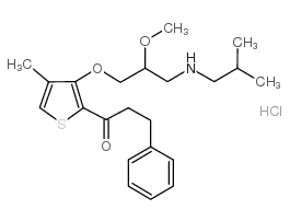 1-[3-[2-methoxy-3-(2-methylpropylamino)propoxy]-4-methylthiophen-2-yl]-3-phenylpropan-1-one,hydrochloride Structure