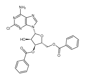 2-chloro-9-(3',5'-di-O-benzoyl-β-D-ribofuranosyl)-adenine结构式