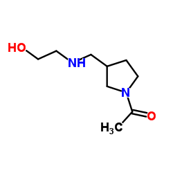 1-(3-{[(2-Hydroxyethyl)amino]methyl}-1-pyrrolidinyl)ethanone Structure