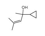 2-Hydroxy-2-cyclopropyl-4-methyl-penten-3结构式