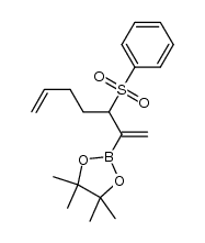 4,4,5,5-tetramethyl-2-(3-(phenylsulfonyl)hepta-1,6-dien-2-yl)-1,3,2-dioxaborolane Structure