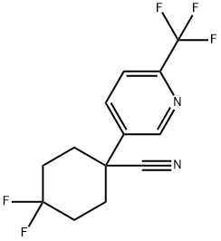 4,4-DIFLUORO-1-(6-(TRIFLUOROMETHYL)PYRIDIN-3-YL)CYCLOHEXANECARBONITRILE结构式