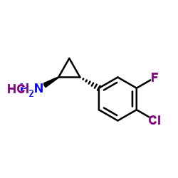 (1S,2R)-rel-2-(4-chloro-3-fluorophenyl)cyclopropan-1-amine hydrochloride structure