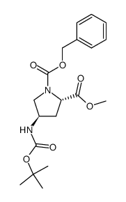 (2S,4R)-1-Benzyl 2-methyl 4-((tert-butoxycarbonyl)amino)pyrrolidine-1,2-dicarboxylate structure