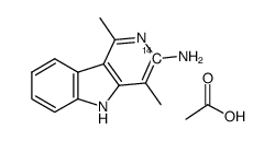 acetic acid,1,4-dimethyl-5H-pyrido[4,3-b]indol-3-amine结构式