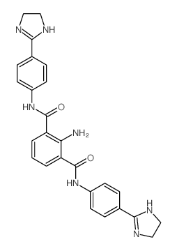 1,3-Benzenedicarboxamide,2-amino-N1,N3-bis[4-(4,5-dihydro-1H-imidazol-2-yl)phenyl]- Structure