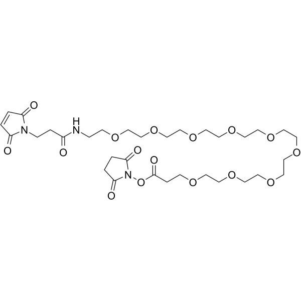 Mal-amido-PEG9-NHS ester结构式