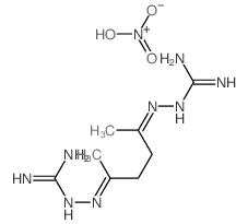 2-[[(5Z)-5-(diaminomethylidenehydrazinylidene)hexan-2-ylidene]amino]guanidine; dihydroxy-oxo-azanium结构式