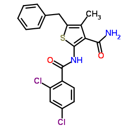 5-Benzyl-2-[(2,4-dichlorobenzoyl)amino]-4-methyl-3-thiophenecarboxamide Structure