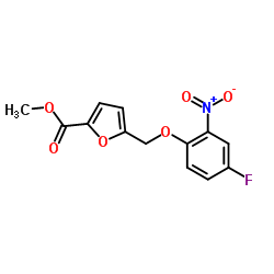 Methyl 5-[(4-fluoro-2-nitrophenoxy)methyl]-2-furoate结构式