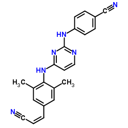 4-{[4-({4-[(Z)-2-Cyanovinyl]-2,6-dimethylphenyl}amino)-2-pyrimidinyl]amino}benzonitrile Structure