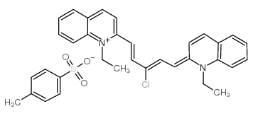 2-((1E,3Z)-3-CHLORO-5-[1-ETHYL-2(1H)-QUINOLINYLIDENE]-1,3-PENTADIENYL)-1-ETHYLQUINOLINIUM 4-METHYLBENZENESULFONATE结构式