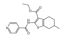 ethyl 6-methyl-2-(pyridine-4-carbonylamino)-4,5,6,7-tetrahydro-1-benzothiophene-3-carboxylate Structure