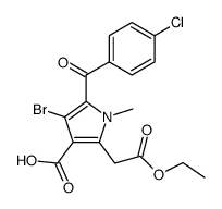 4-bromo-5-(4-chloro-benzoyl)-2-ethoxycarbonylmethyl-1-methyl-pyrrole-3-carboxylic acid Structure