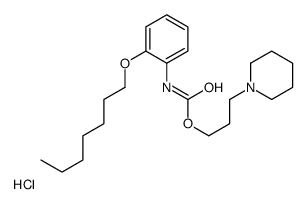 3-piperidin-1-ium-1-ylpropyl N-(2-heptoxyphenyl)carbamate,chloride结构式