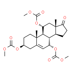 Androst-5-en-17-one, 3,7,11-tris[(methoxycarbonyl)oxy]-, (3beta,7alpha,11alpha)- (9CI) picture