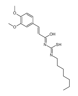 3-(3,4-dimethoxyphenyl)-N-(heptylcarbamothioyl)prop-2-enamide结构式