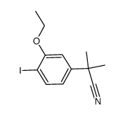 2-(3-ethoxy-4-iodo-phenyl)-2-methyl-propionitrile Structure