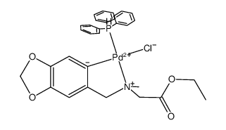 chloro-[ethyl N-methyl-N-(3,4-methylenedioxy)benzylglycinate-6,C,N]triphenylphosphinepalladium(II) Structure