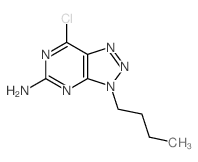 9-butyl-5-chloro-2,4,7,8,9-pentazabicyclo[4.3.0]nona-2,4,7,10-tetraen-3-amine结构式