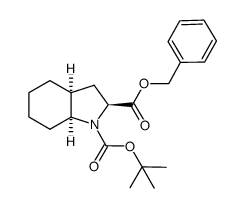 benzyl (2S,3aS,7aS)-N-(tert-butoxycarbonyl)octahydroindole-2-carboxylate结构式