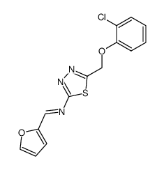 5-(2-Chlorophenoxymethyl)-2-(furylidenimino)-1,3,4-thiadiazole结构式