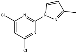 4,6-dichloro-2-(3-methyl-1H-pyrazol-1-yl)pyrimidine structure