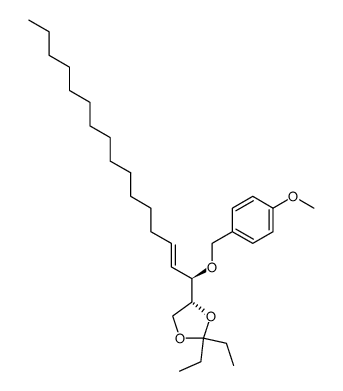 (2R,3R)-1,2-O-pentylidene-3-(4-methoxybenzyl)-(4E)-octadecen-1,2,3-triol结构式