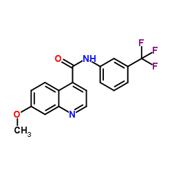 7-Methoxy-N-(3-(trifluoromethyl)phenyl)quinoline-4-carboxamide Structure