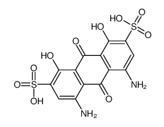 4,5-diamino-9,10-dihydro-1,8-dihydroxy-9,10-dioxoanthracene-2,6-disulphonic acid structure