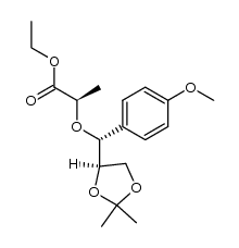 (R)-ethyl 2-((R)-((R)-2,2-dimethyl-1,3-dioxolan-4-yl)(4-methoxyphenyl)methoxy)propanoate Structure