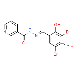 N'-[(E)-(3,5-dibromo-2,4-dihydroxyphenyl)methylidene]pyridine-3-carbohydrazide structure