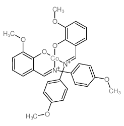 Cobalt,bis[2-methoxy-6-[[(4-methoxyphenyl)imino-kN]methyl]phenolato-kO]- structure