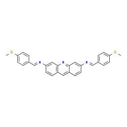 N,N'-bis[4-(methylsulfanyl)benzylidene]-3,6-acridinediamine Structure