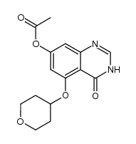 4-oxo-5-(tetrahydro-2H-pyran-4-yloxy)-3,4-dihydroxyquinazolin-7-yl acetate Structure