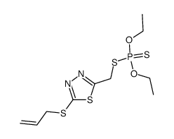 diethoxy-[(5-prop-2-enylsulfanyl-1,3,4-thiadiazol-2-yl)methylsulfanyl]-sulfanylidene-phosphorane structure