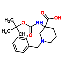 1-BENZYL-3-BOC-AMINOPIPERIDINE-3-CARBOXYLIC ACID structure